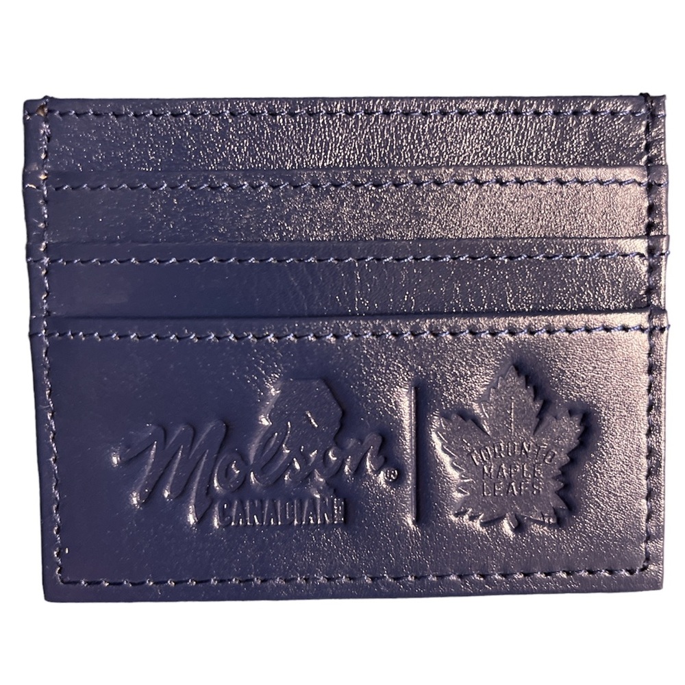 Toronto Maple Leafs Molson Canadian blue leather card holder wallet